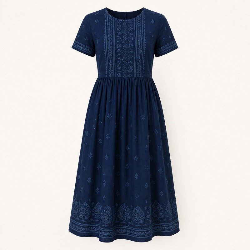Indigo cotton dress