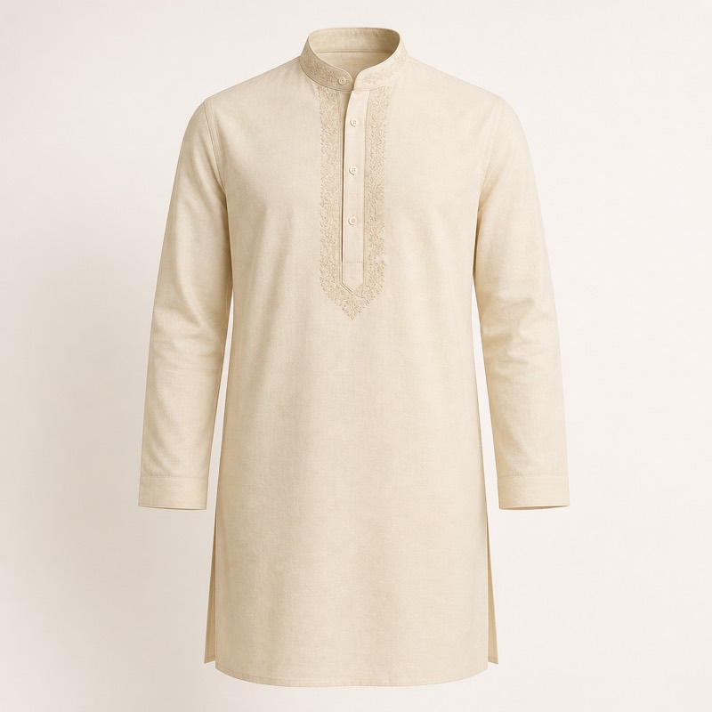 Cream cotton kurta